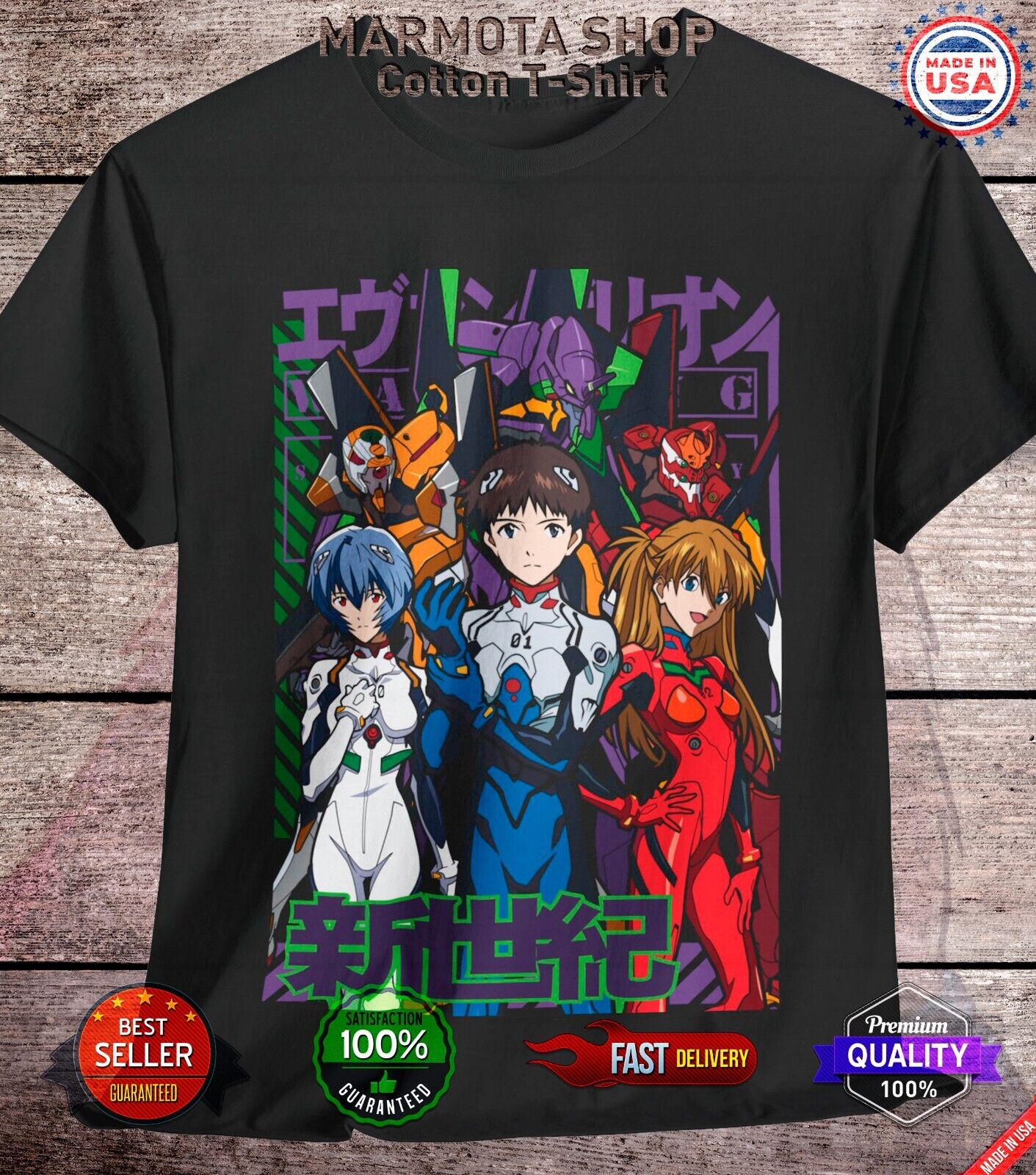 Rei Ayanami Asuka Langley Shinji T-Shirt Neon Genesis Evangelion Anime Tee Shirt
